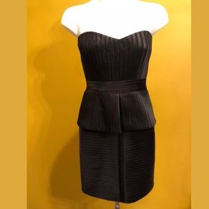 BCBG MaxAzria Karina Dress Black peplum size 4